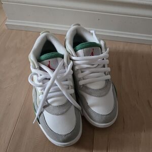 Jordan Kids White and Gray Sneakers